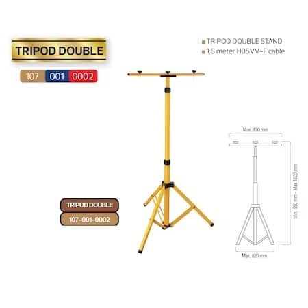 Trepied dublu pentru proiectoare, Horoz Tripod double, 0.65-1.6 m / EXT 107-001-0002