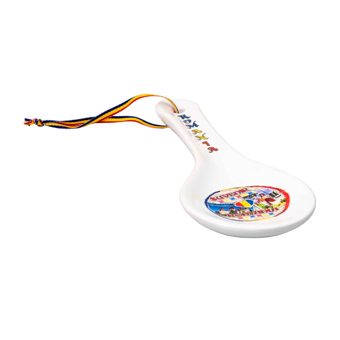 Suport pentru lingura de gatit, suvenir, model Romania, 24x8.5cm / EXT 10782