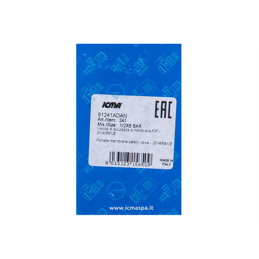 Supapa de siguranta 1/2', 6bar, ICMA / EXT 10820605
