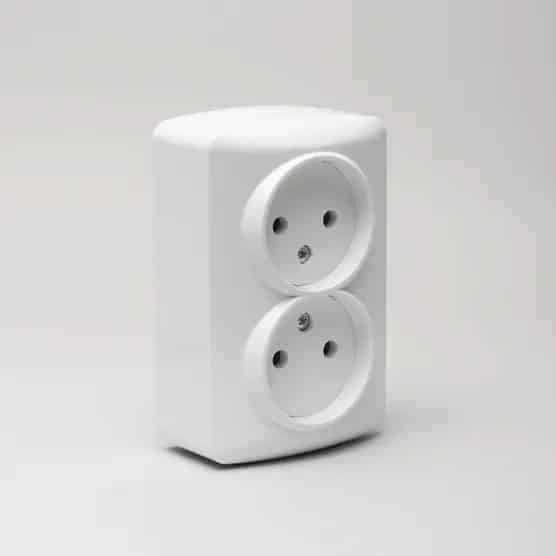 Priza dubla aplicata, Horoz Eva 16A, 250V / EXT 112-003-0002