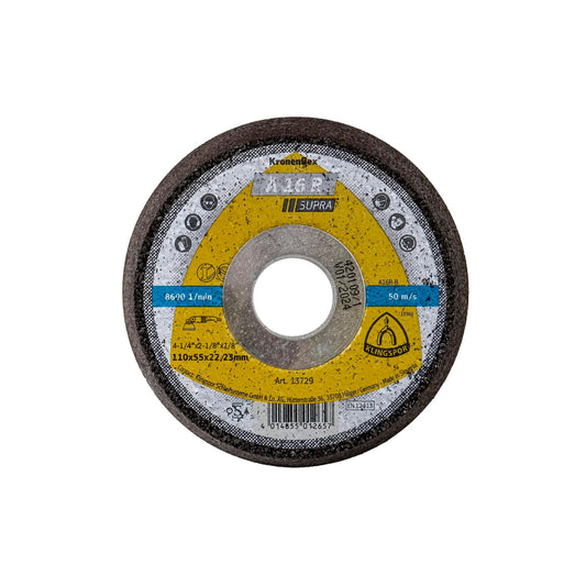 Disc tip oala pentru polizor unghiular, Klingspor A 16 R Supra, 110x55x22.23mm / EXT 13729 - 221.ro