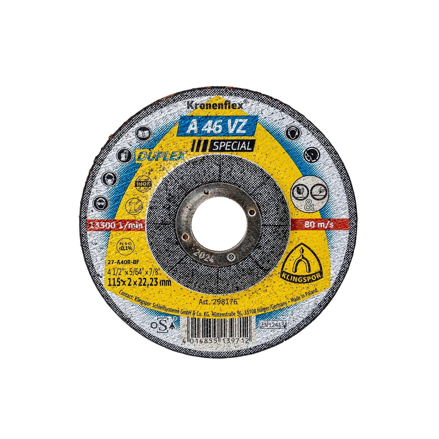 Disc debitare, Klingspor A 46VZ Special, otel, 115 x 2 x 22.23 mm / EXT 298176 - 221.ro