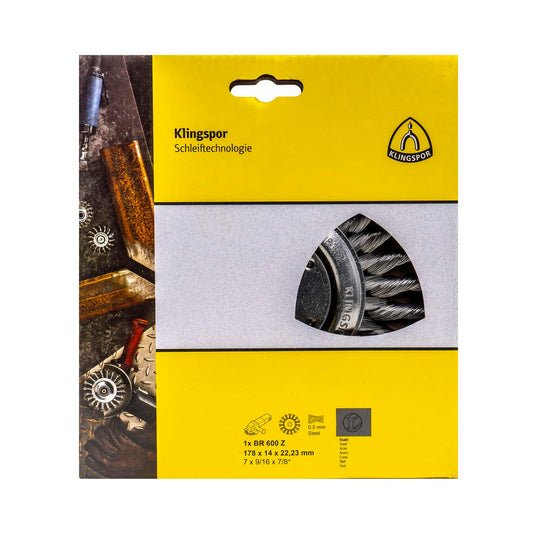 Perie rotunda rasucita, Klingspor, BR 600Z, 178x14x22.23mm / EXT 358313 - 221.ro