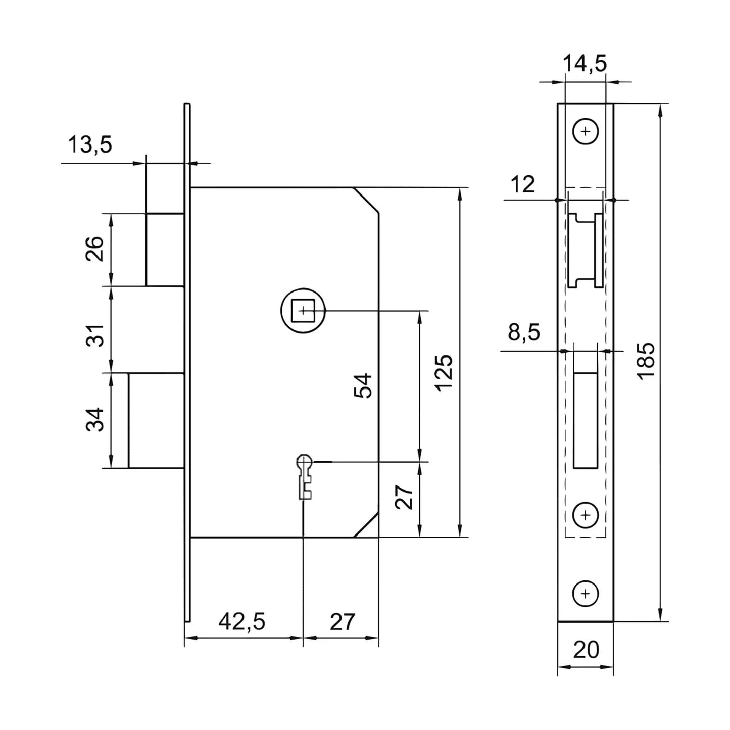 Pachet Broasca cu cheie P54 Argintiu / EXT 5521