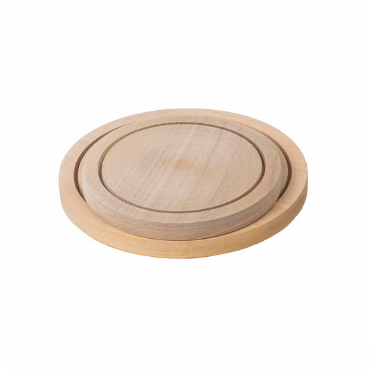 Set 2 bucati tocator rotund din lemn de fag, grosime 2 cm / EXT 6069