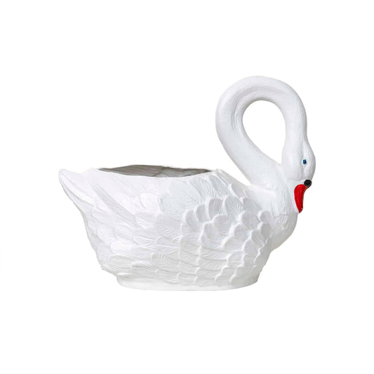 Ghiveci din plastic, model lebada alb, lungime 53cm / EXT 6073 - 221.ro