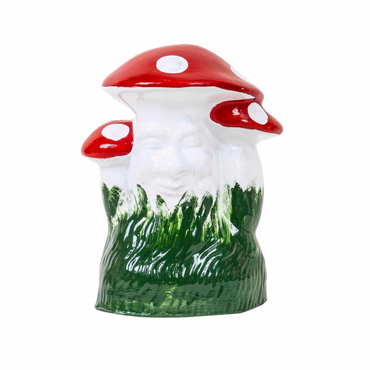 Pachet decor pentru gradina din ceramica, 2 x pitic, 3x ciuperca si buburuza / EXT 10228