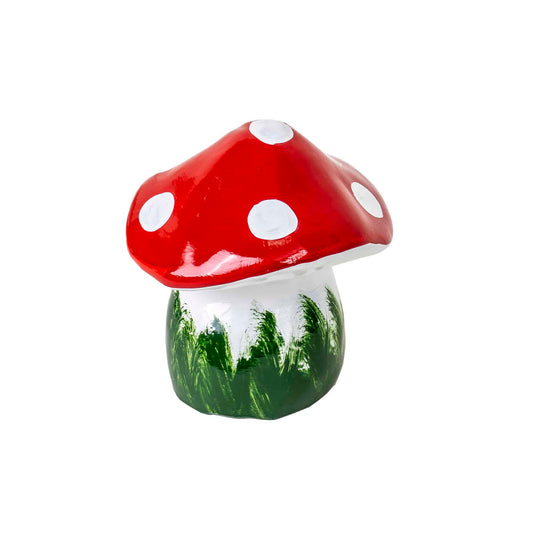 Ciuperca decorativa pentru gradina, din ceramica, inaltime 18 cm, latime 18 cm / EXT 6077