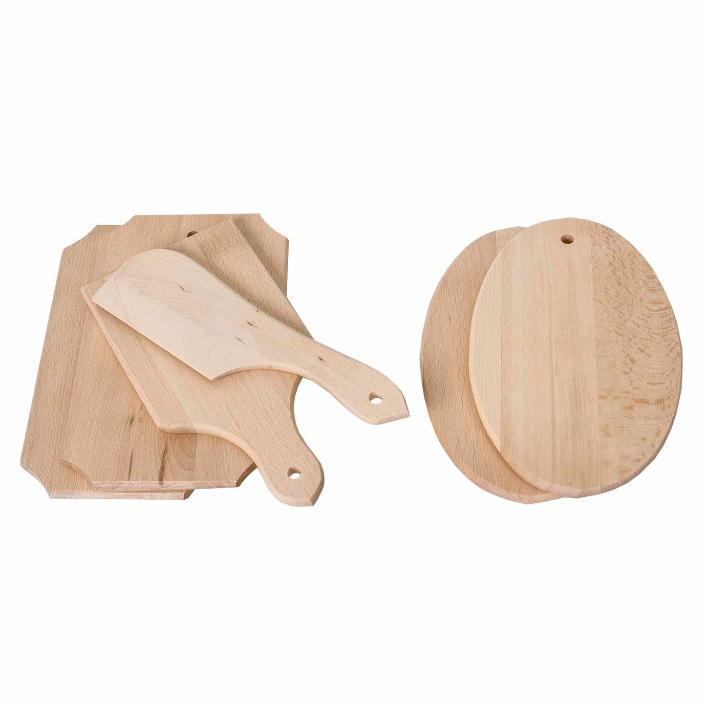 Set 6 piese din lemn de fag cu suport vertical / EXT 6083