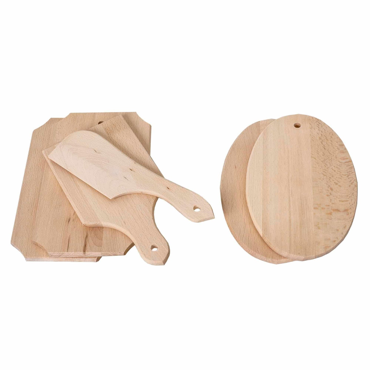 Set 6 piese din lemn de fag cu suport vertical / EXT 6083 - 221.ro