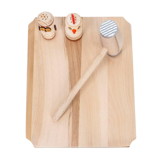 Set tocator dreptunghiular din lemn de fag, 10 piese, 40x30x2cm / EXT 6086 - 221.ro