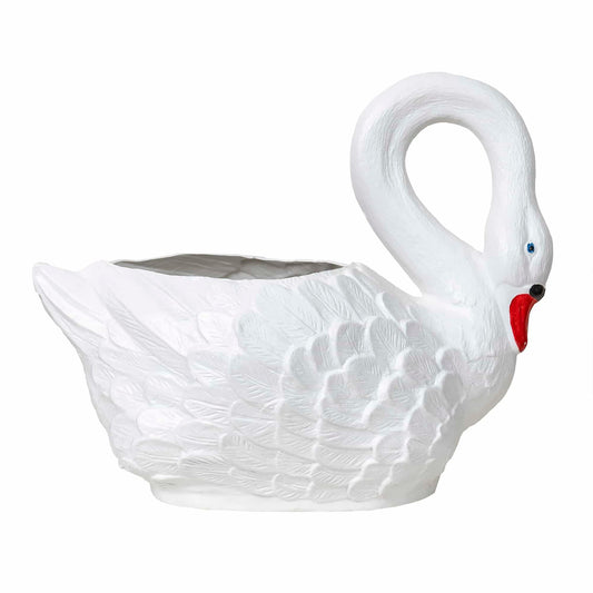 Ghiveci din plastic, model lebada alb, lungime 63 cm / EXT 6093 - 221.ro