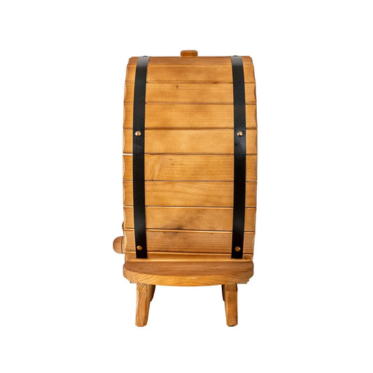 Suport 7 sticle de vin, cu canea, din lemn de brad, inaltime 50cm / EXT 6095 - 221.ro