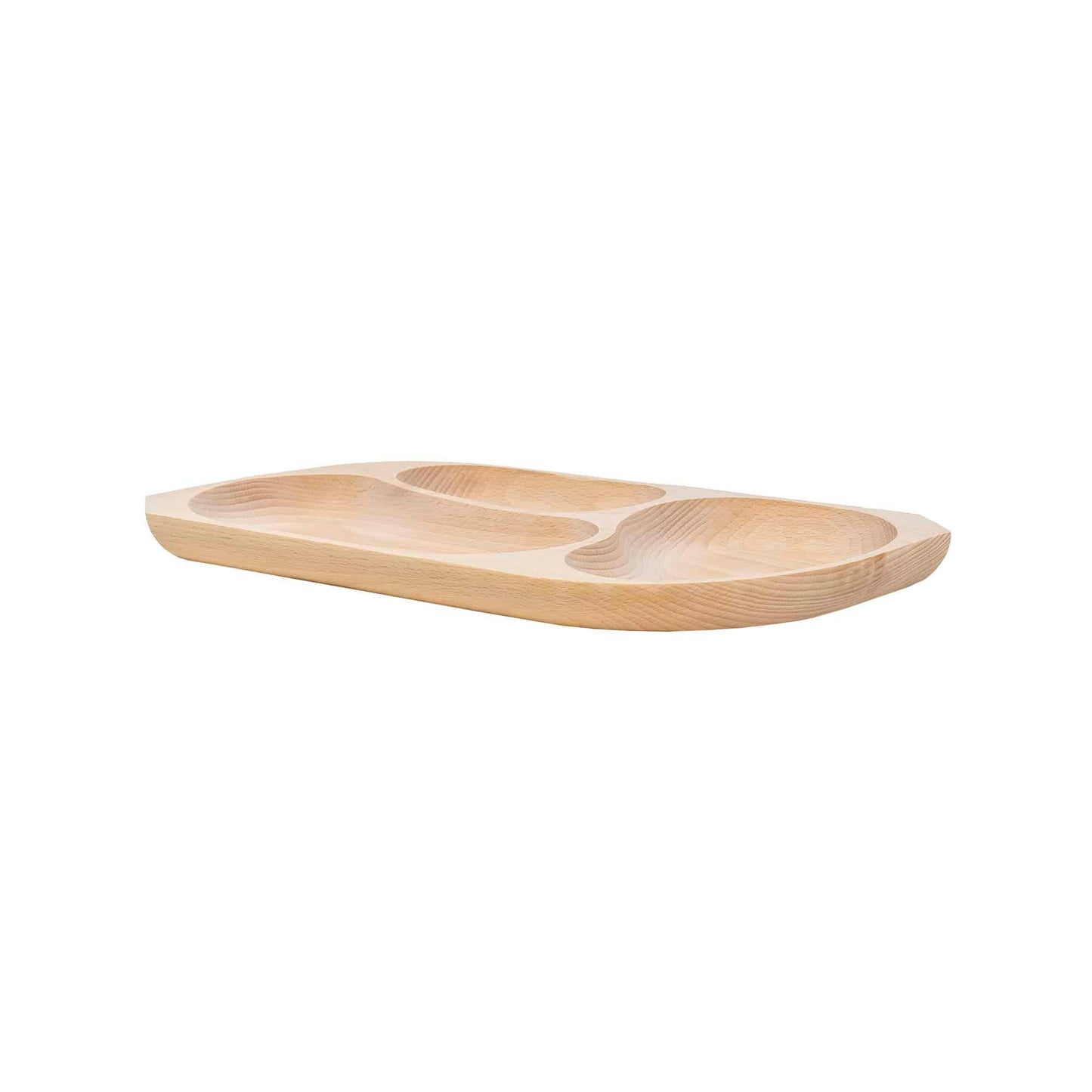 Platou din lemn de fag cu 3 compartimente, 44x23x2.5cm / EXT 6176 - 221.ro