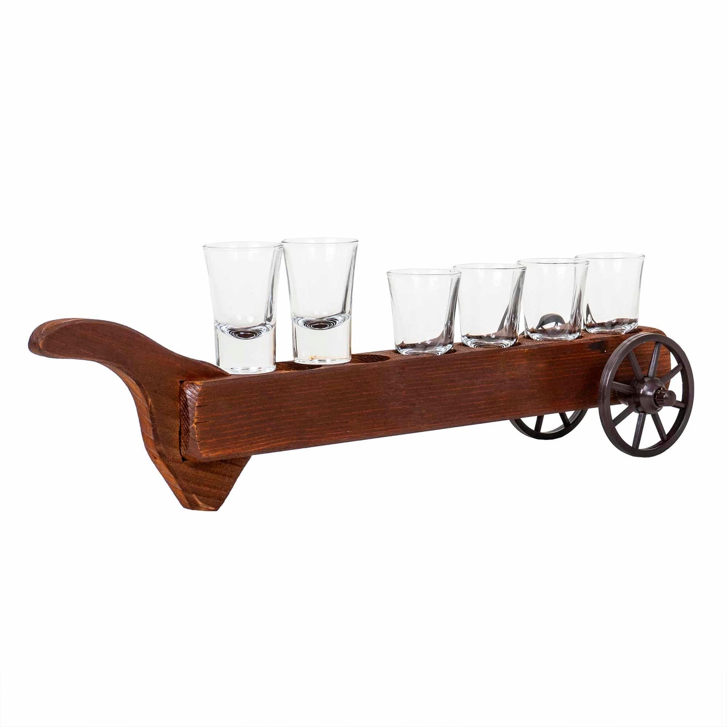 Set 6 pahare, suport lemn cu roti, 50ml / EXT 7127 - 221.ro