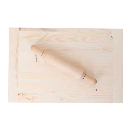 Planseta din lemn pentru modelat aluatul, 30x41cm + sucitor de 30cm / EXT 9869 - 221.ro