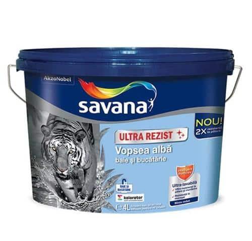 Vopsea ultralavabilă interior, baie și bucătărie, 4L, alb, Savana / EXT10004