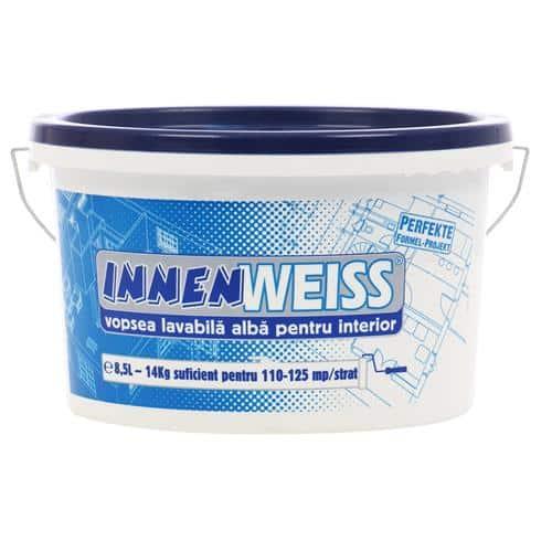 Vopsea lavabilă interior, 8.5 L, INNENWEISS, Alb / EXT10010