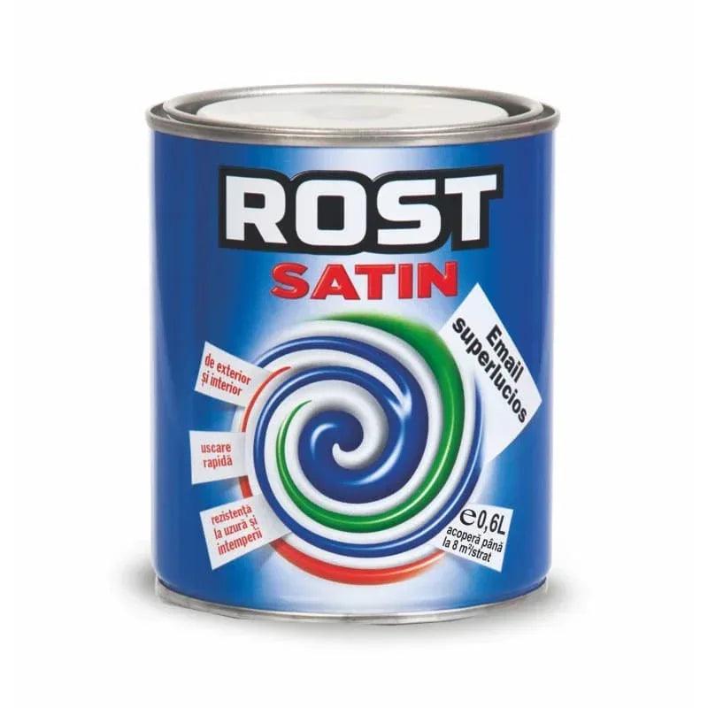 Vopsea alchidica pentru lemn/metal, Rost Satin, pentru interior/exterior, 0.6L, visiniu Z-TOOLS / EXT10058 - 221.ro