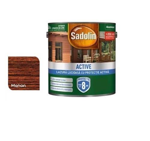Lazură lemn, lucioasă solvent 2.5L, Sadolin, mahon / EXT10104
