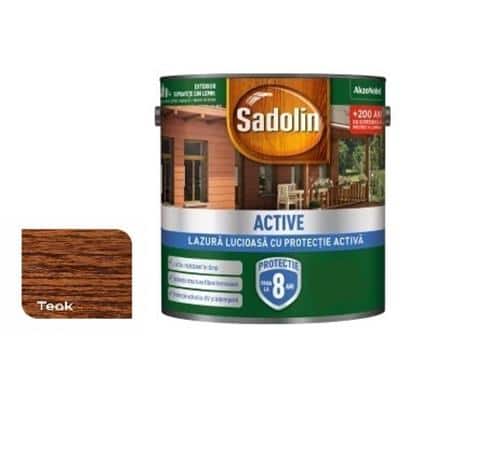 Lazură pentru lemn, lucioasă solvent 2.5L, Sadolin, Teak / EXT10106