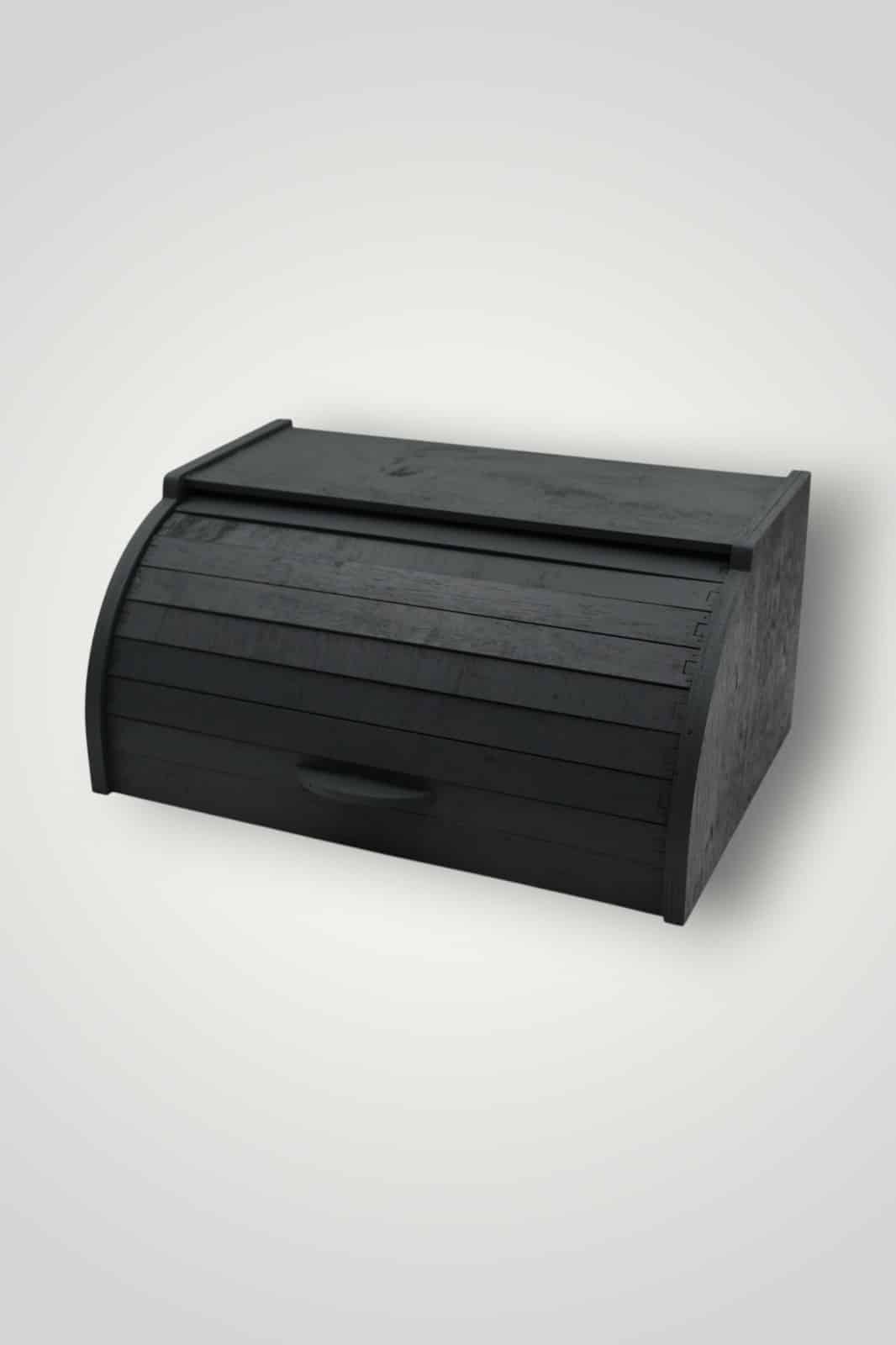 Cutie de paine, din lemn de albasia, 38x18x26cm, negru / EXT9072-1