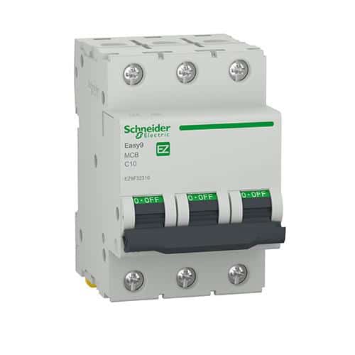 Întrerupător automat 3P 10A curba C, 4500A, Schneider, alb / EZ9F32310