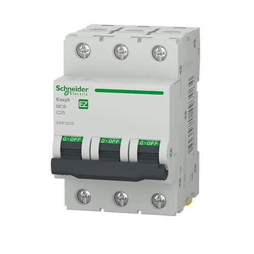 Intrerupator automat, 3P 25A curba C 4.5kA, Schneider, alb / EZ9F32325
