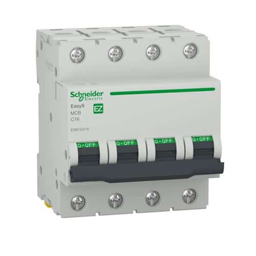 Întrerupător automat, 4P 16A curba C, 4500A, Schneider, alb / EZ9F32416