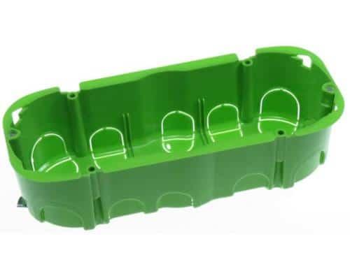 Doză ovală 6 posturi, pentru gips-carton, Gewiss, verde / GW24406PM