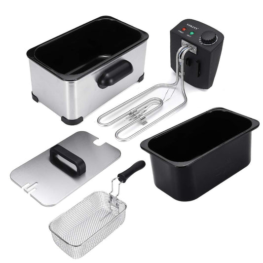 Friteuza Sokany HD-3302, 2000W, 3.5L, Termostat reglabil, Negru/Inox