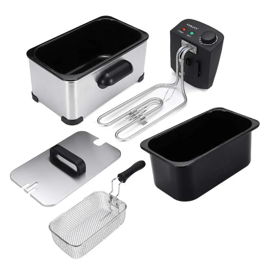 Friteuza Sokany HD-3302, 2000W, 3.5L, Termostat reglabil, Negru/Inox - 221.ro