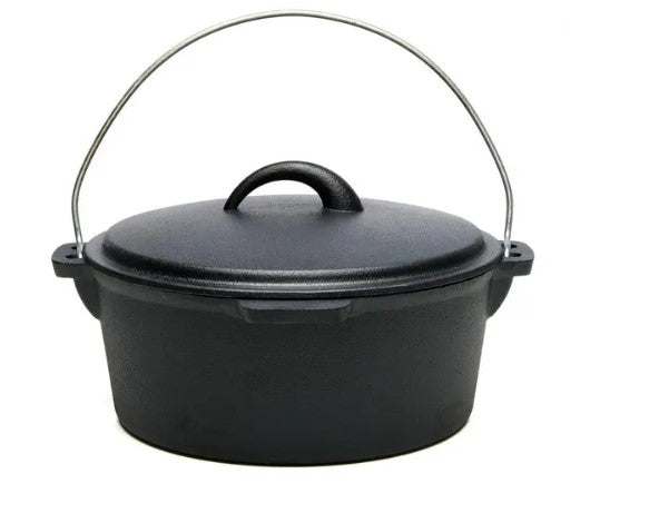 Ceaun fontă pură cu capac, 25x10 cm 5.3L, Heinner, negru / DCN69907