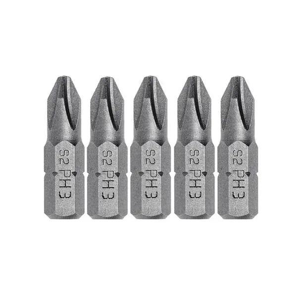 Set 5 bucati, bit-uri pentru surubelnita, PH3, 25mm HOGERT / HT1S303 - 221.ro