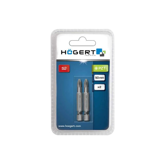 Set 2 bucati, bit-uri pentru surubelnita, PZ1, 50mm HOGERT / HT1S318 - 221.ro