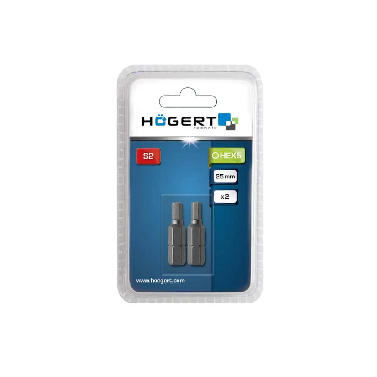 Set 2 bucati, bit-uri pentru surubelnita, HEX H5, 25mm HOGERT / HT1S345 - 221.ro