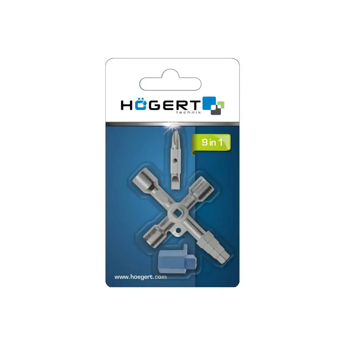 Cheie universala pentru tablouri electrice, cu 9 capete, 85mm HOGERT / HT1W761 - 221.ro
