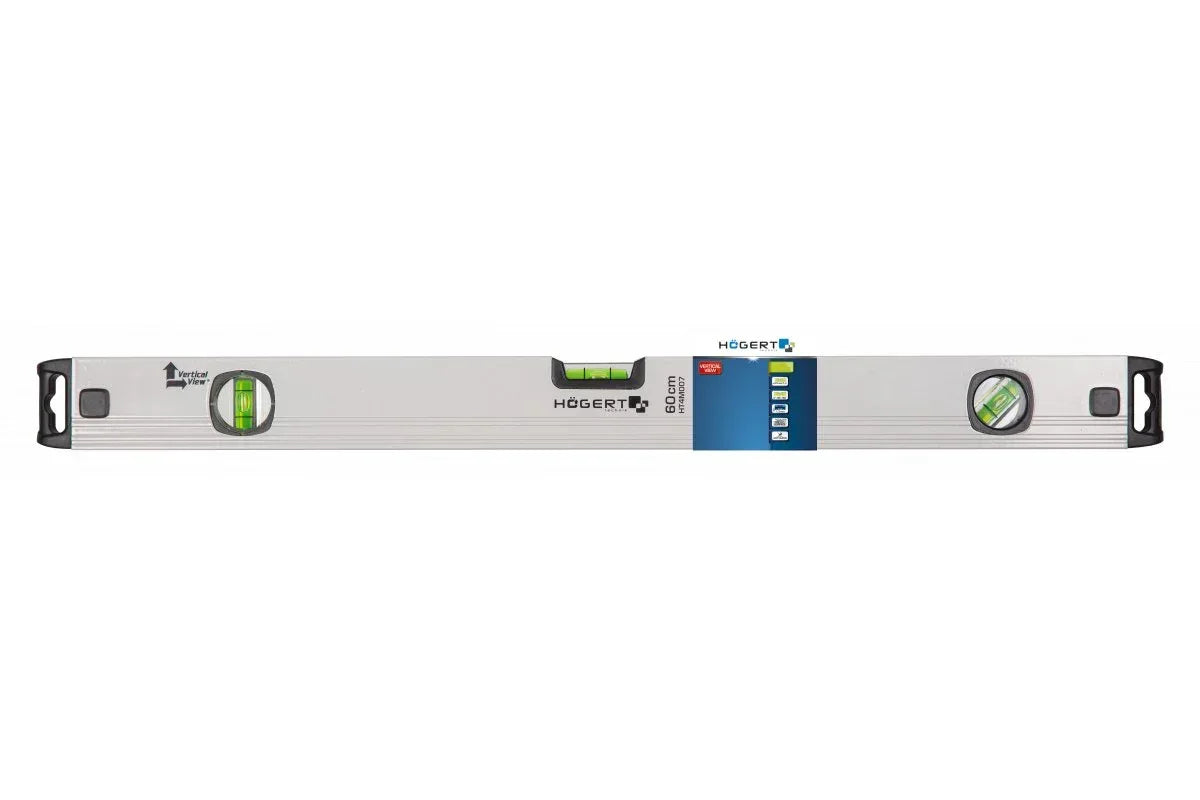 Nivela (boloboc) din aluminiu, 80cm, 3 bule, HOGERT / HT4M009 - 221.ro