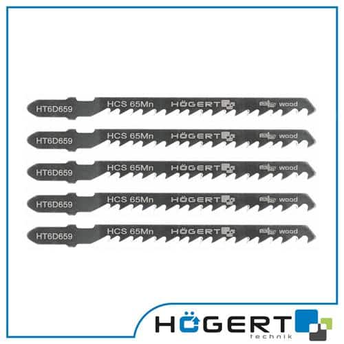 Set 5 bucati lame pentru fierastrau electric, HOGERT 6TPI, 100mm / HT6D659