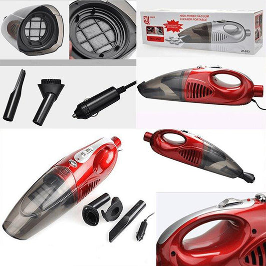 Aspirator auto cu accesorii, filtru praf detasabil, aspirare umeda si uscata, alimentare 12V, JK-013, Rosu