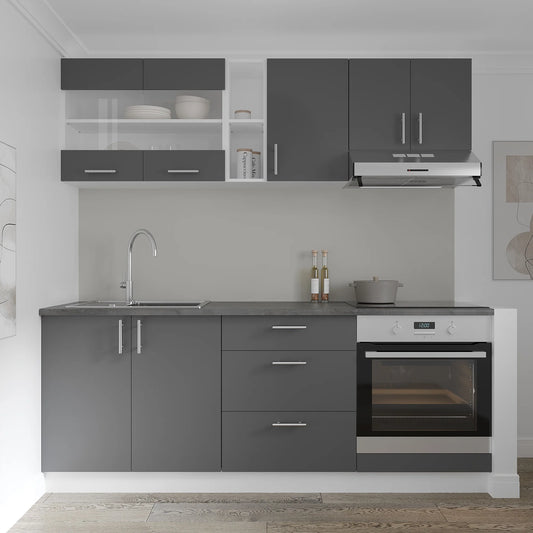 Corp Baza haaus Karo, 3 Sertare, Antracit/Alb, 60 x 50 x 80 cm