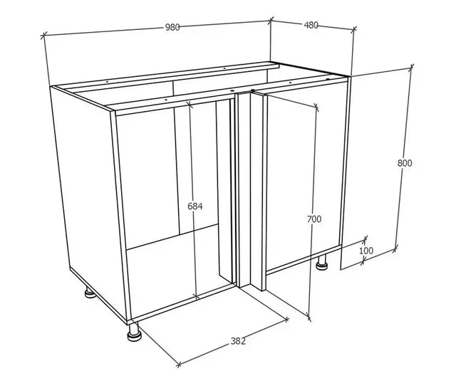 Corp Baza haaus Colt Karo, Alb, 98 x 50 x 80 cm
