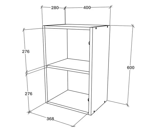 Corp Superior haaus Karo, O Usa, cu sticla, Antracit/Alb, 40 x 30 x 60 cm