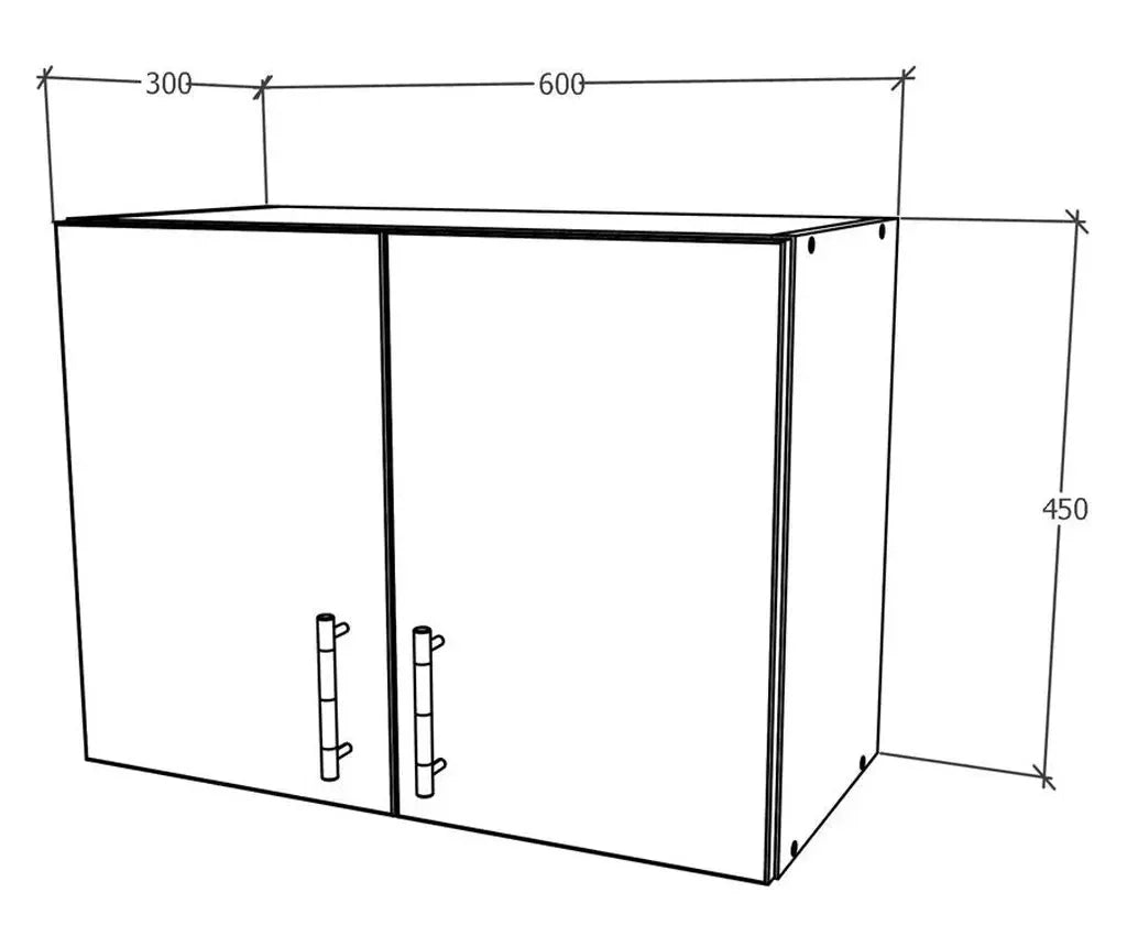 Corp Superior haaus Hota Karo, Gri Lucios/Alb, MDF, 60 x 30 x 45 cm