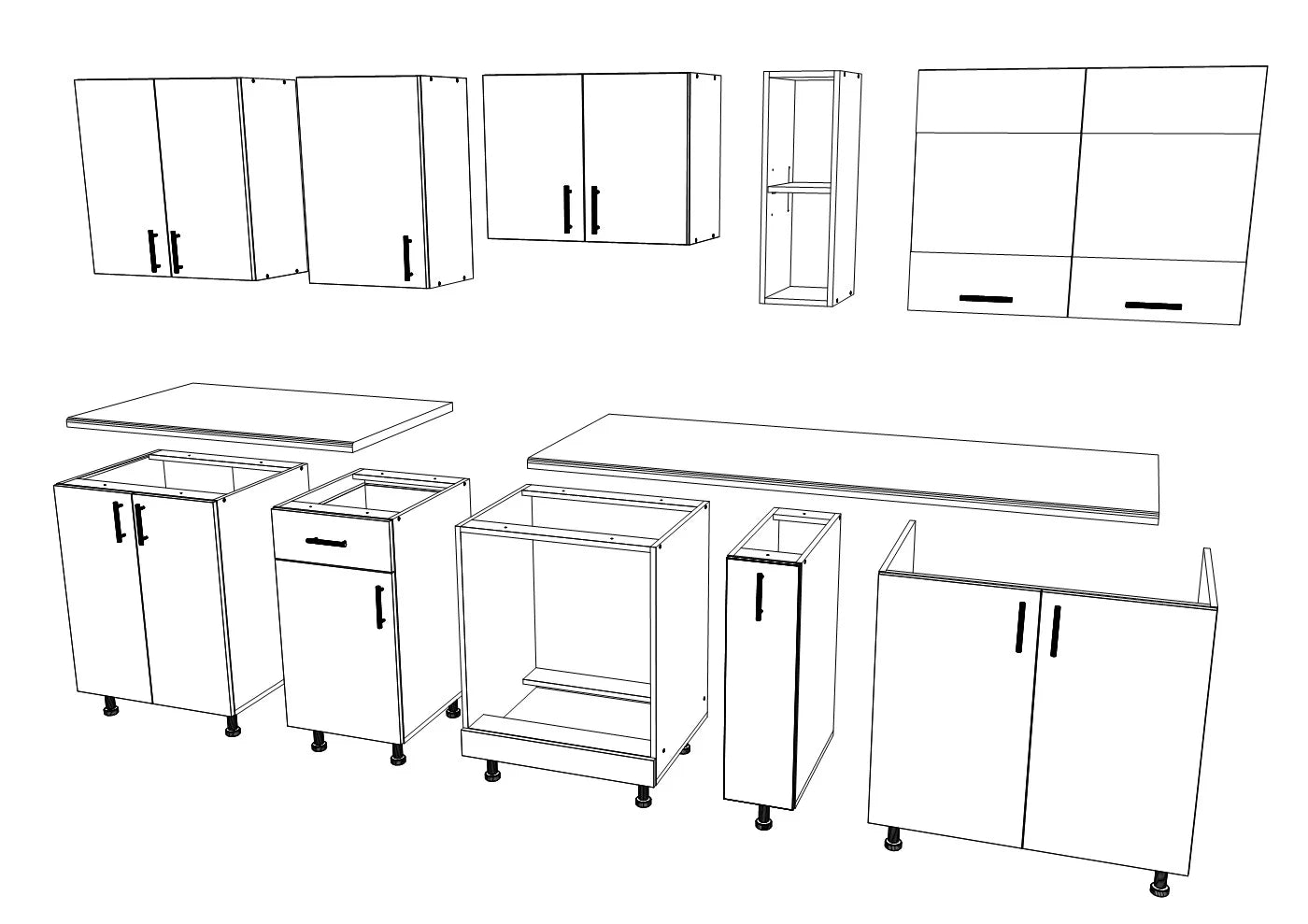 Set Bucatarie haaus Karo V19, Antracit/Alb, Blat Thermo 28 mm, L 260 cm