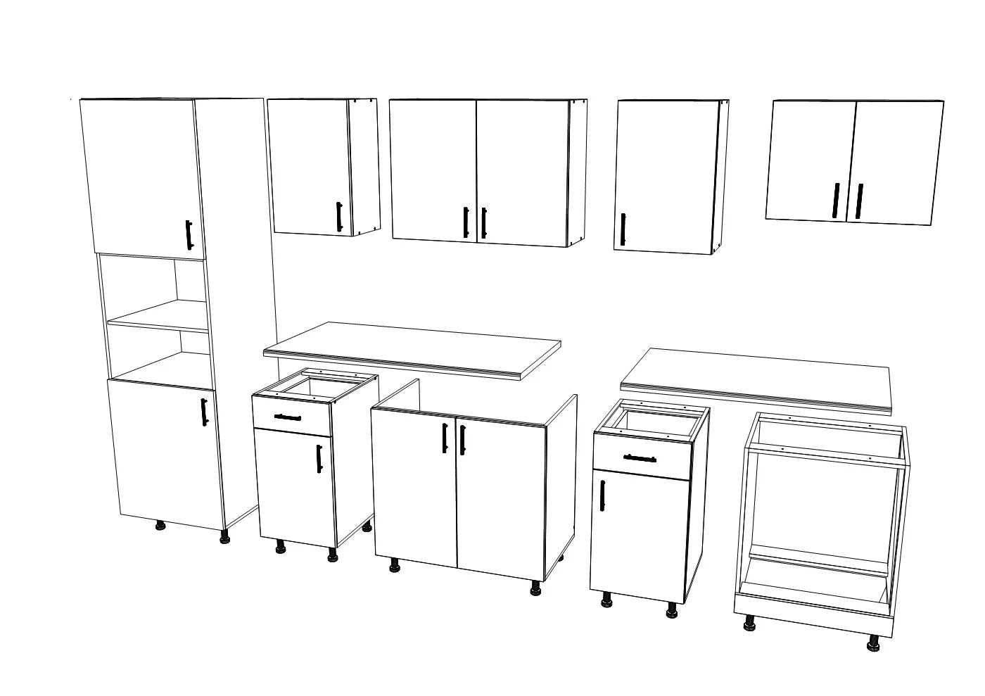 Set Bucatarie haaus Karo V24, Alb, Blat Thermo 28 mm, L 280 cm