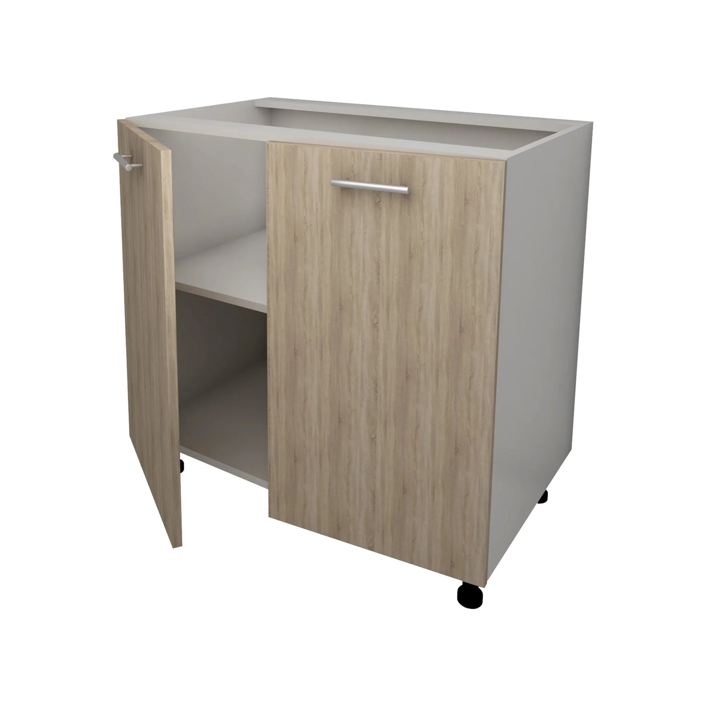 Corp Baza Lecce, 2 Usi, Stejar Sonoma/Alb, 80 x 50 x 80 cm
