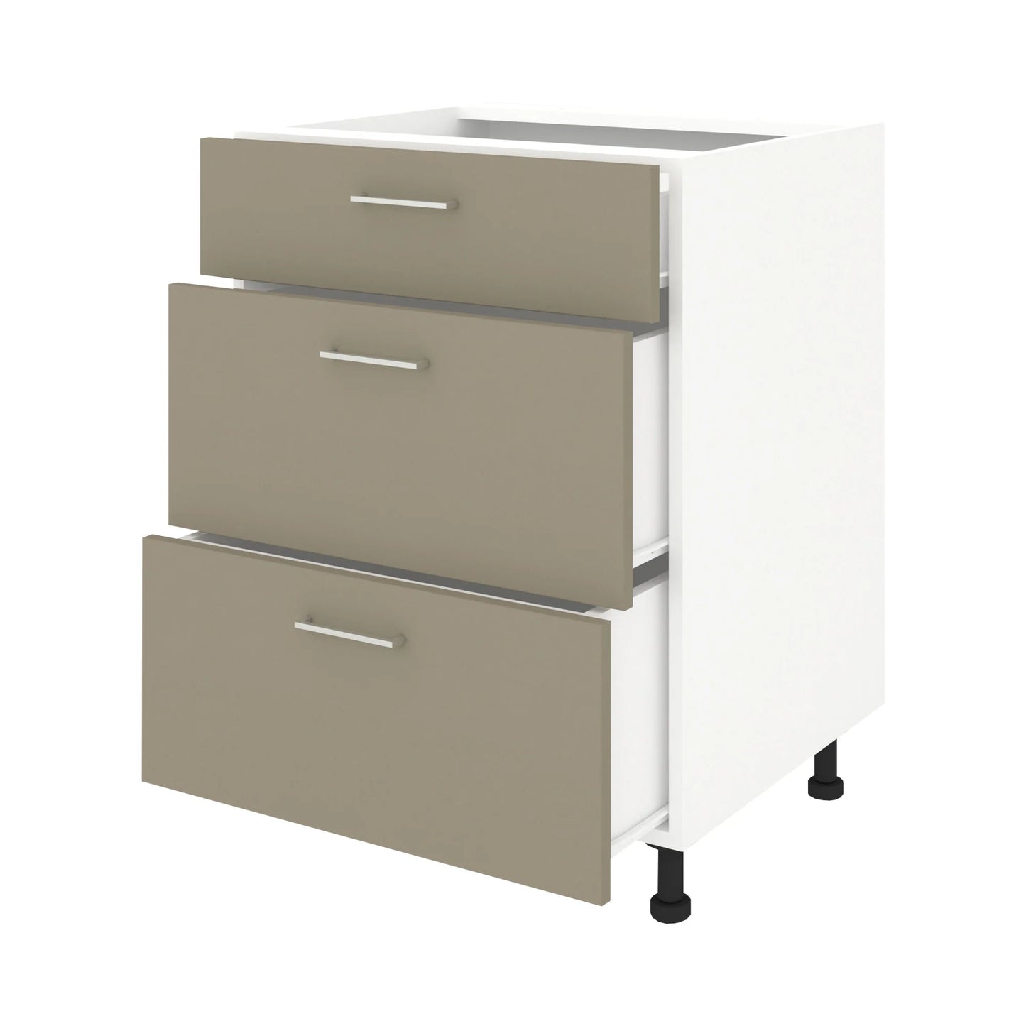 Corp Baza Lecce, 3 Sertare, Taupe/Alb, 60 x 50 x 80 cm