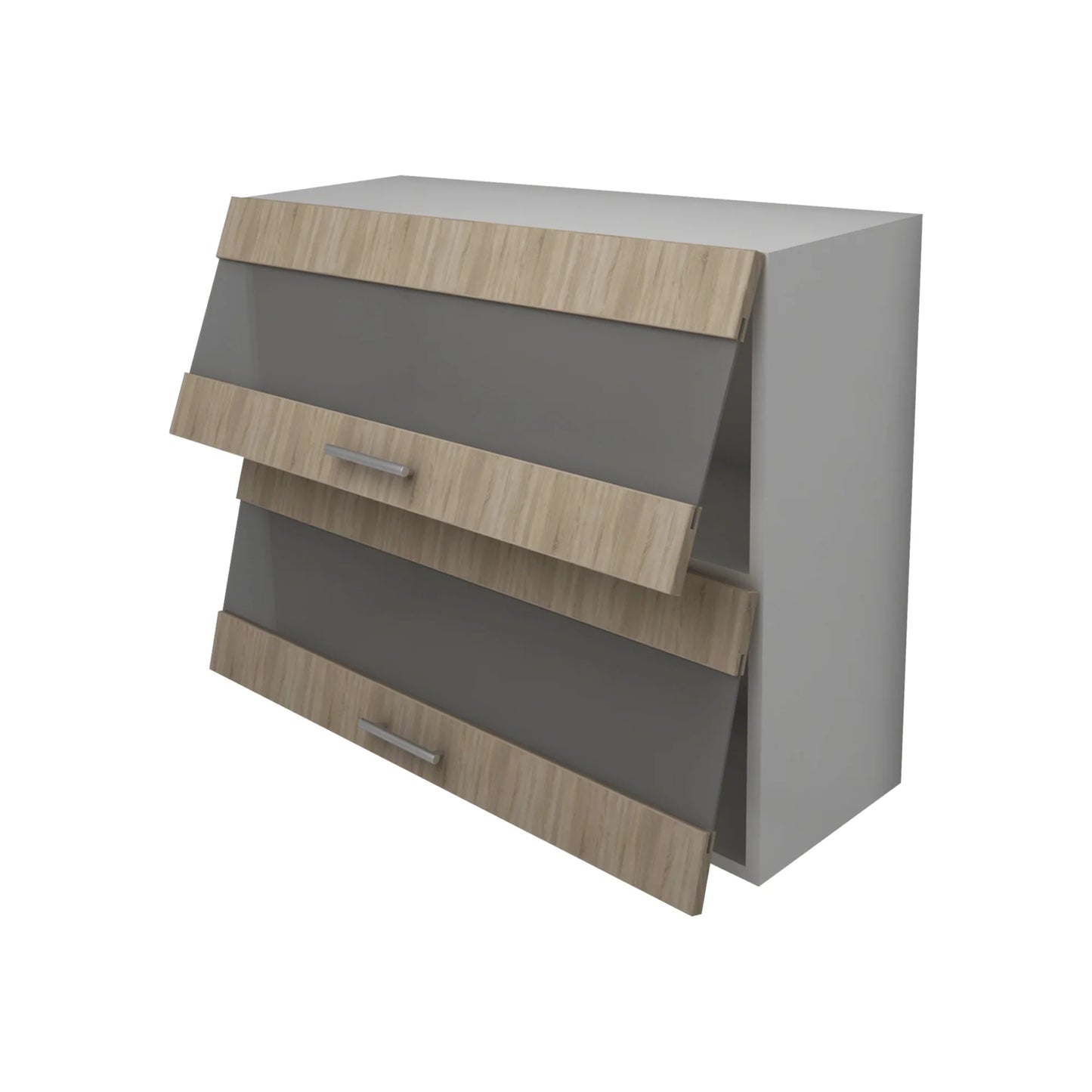 Corp Superior Lecce, 2 Usi, cu sticla, Stejar Sonoma/Alb, 80 x 30 x 65 cm