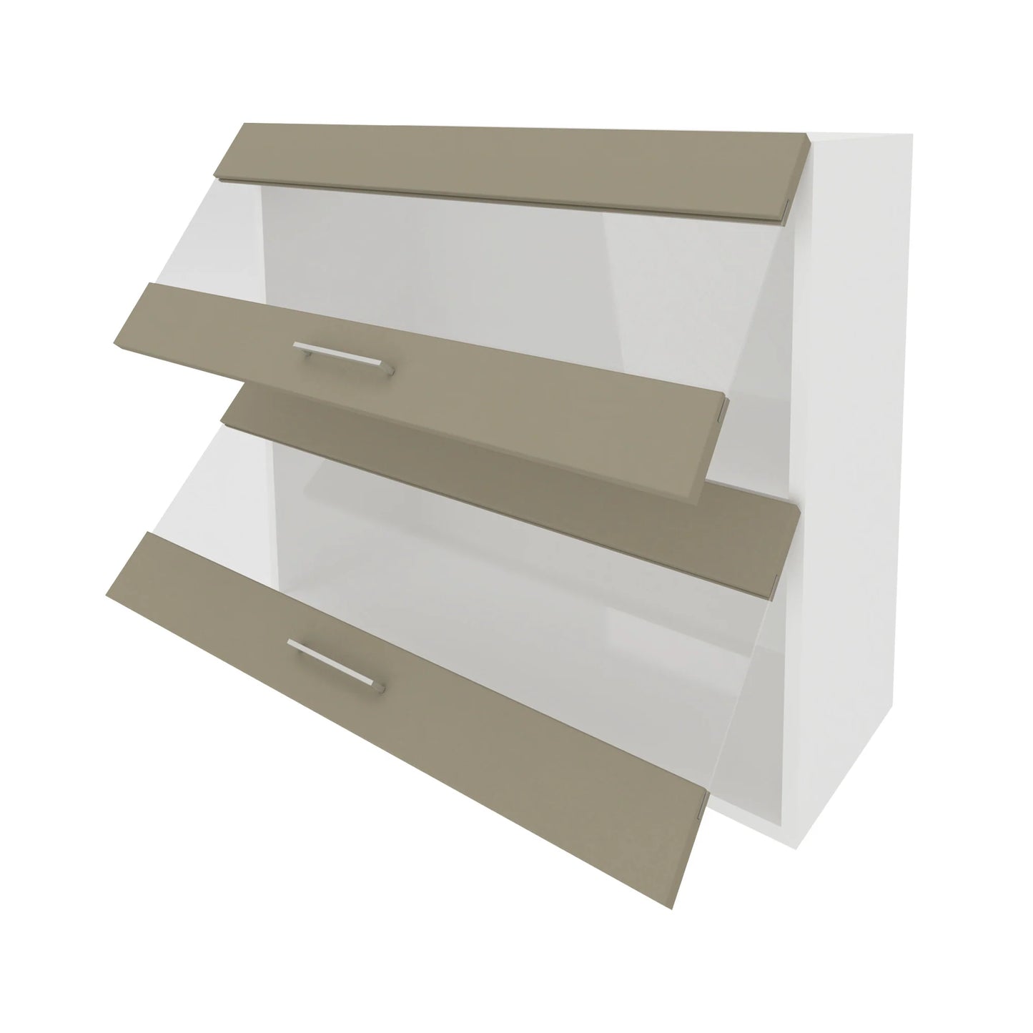 Corp Superior Lecce, 2 Usi, cu sticla, Taupe/Alb, 80 x 30 x 65 cm